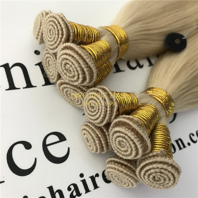 #613 hand tied weft double drawn hair extensions CNY018